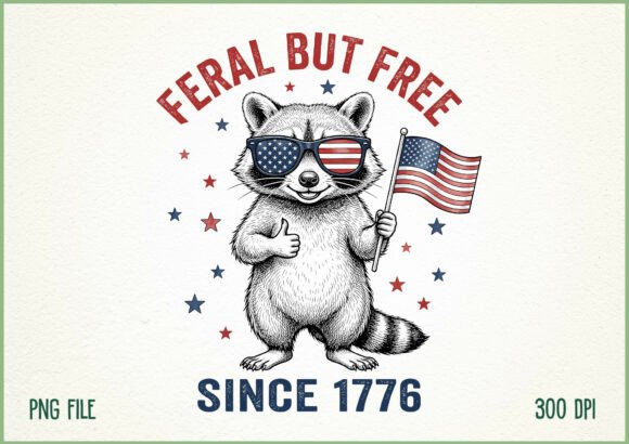 Download Feral but Free Since 1776 Patriotic PNG - Era Collection