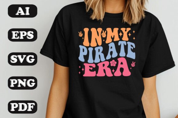 Download In My Pirate Era Groovy Retro Wavy T-shi - Era Collection