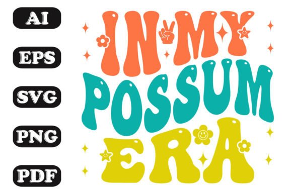 Download In My Possum Era Groovy Retro Wavy T-shi - Era Collection