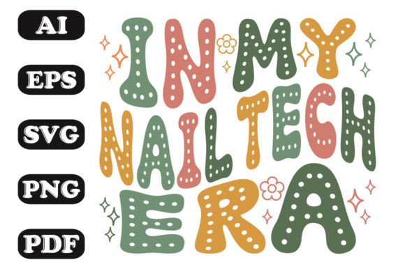 Download In My Nail Tech Era Groovy Wavy T-shirt - Era Collection
