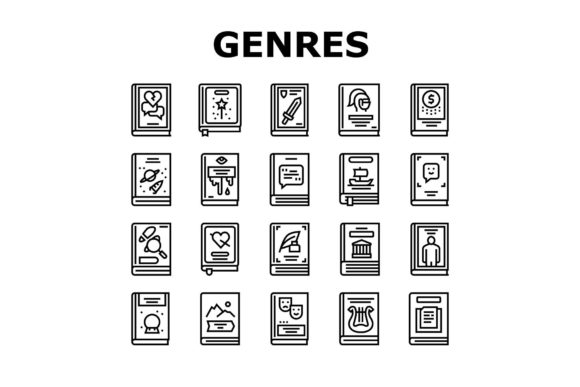 Download Literary Genres Books Collection Icons - Era Collection
